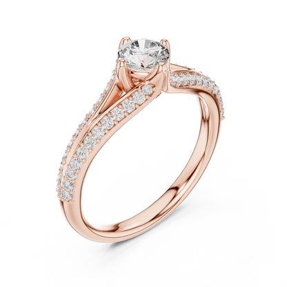 Crossing Rows Diamond Ring