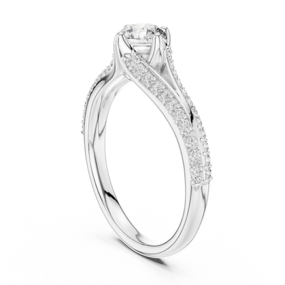 Crossing Rows Diamond Ring