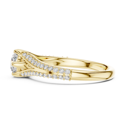 Crossing Rows Diamond Ring