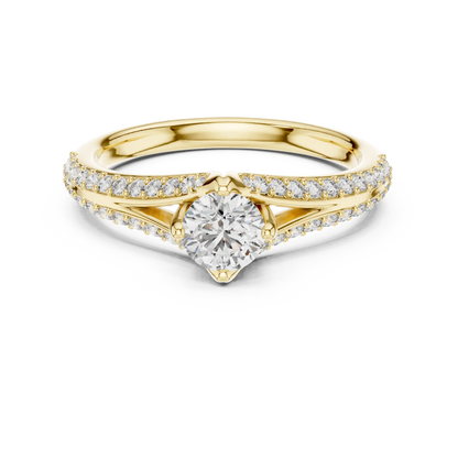 Crossing Rows Diamond Ring