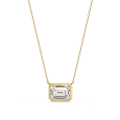 Beveled Emerald Diamond Pendant