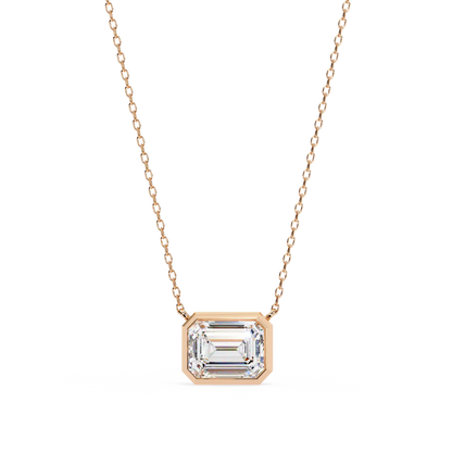 Beveled Emerald Diamond Pendant