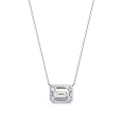 Beveled Emerald Diamond Pendant