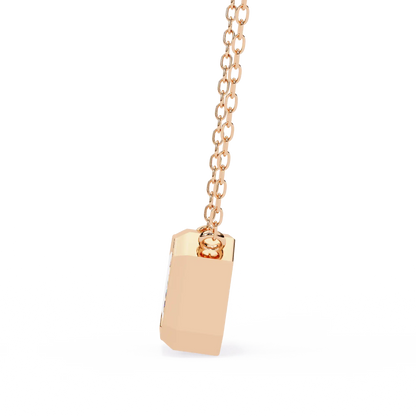 Beveled Emerald Diamond Pendant