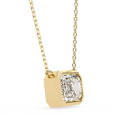 Beveled Emerald Diamond Pendant