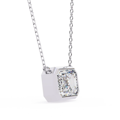 Beveled Emerald Diamond Pendant