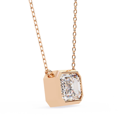 Beveled Emerald Diamond Pendant