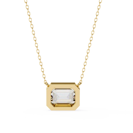 Beveled Emerald Diamond Pendant