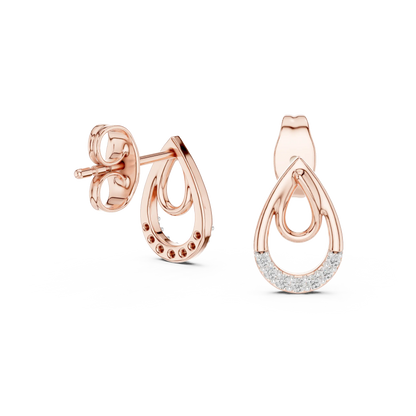 Halo Drop Stud Earrings