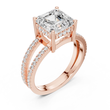 Asscher Duality Diamond Ring