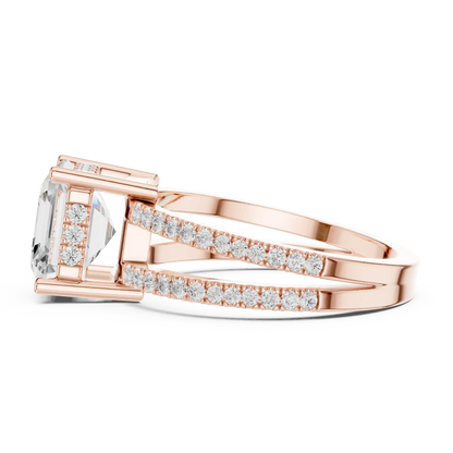 Asscher Duality Diamond Ring