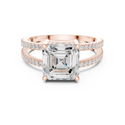 Asscher Duality Diamond Ring