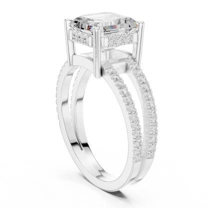 Asscher Duality Diamond Ring