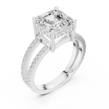 Asscher Duality Diamond Ring