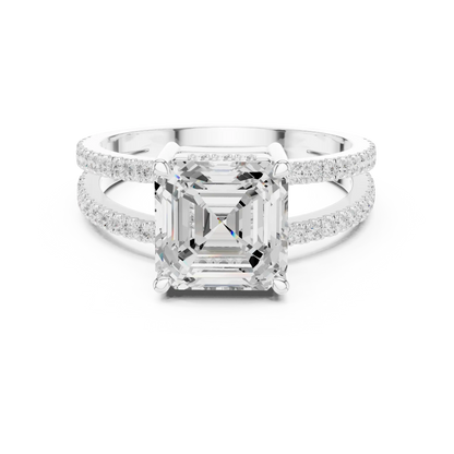 Asscher Duality Diamond Ring