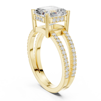 Asscher Duality Diamond Ring