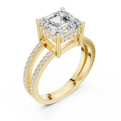 Asscher Duality Diamond Ring