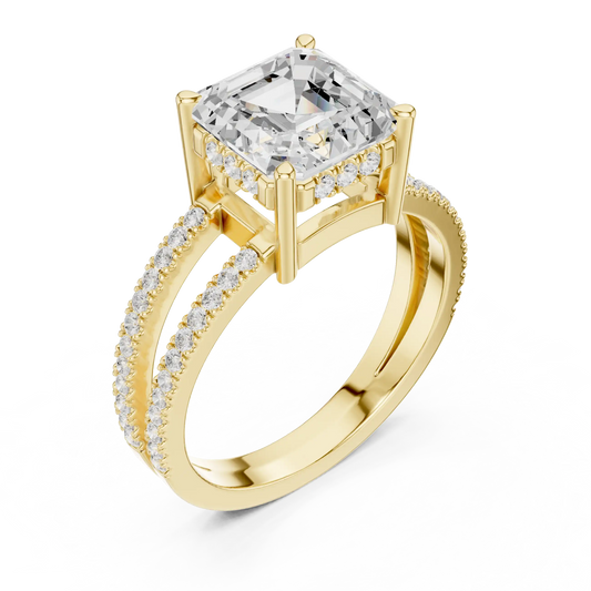 Asscher Duality Diamond Ring