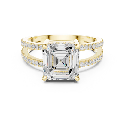 Asscher Duality Diamond Ring