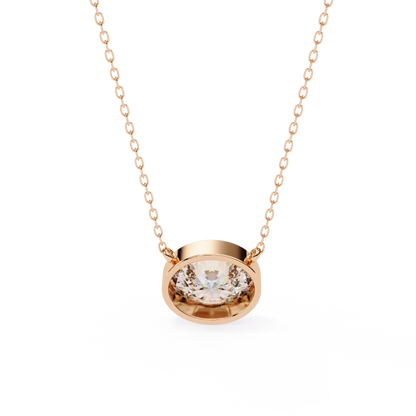 Solitaire Oval Diamond Pendant