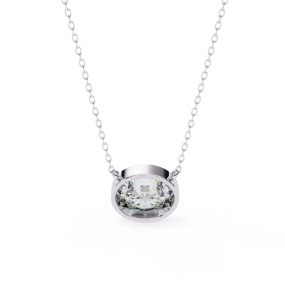 Solitaire Oval Diamond Pendant