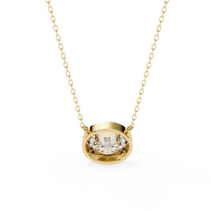 Solitaire Oval Diamond Pendant