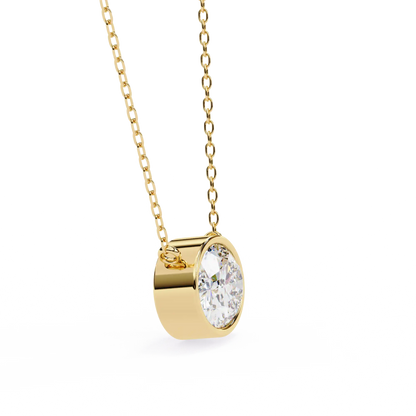 Solitaire Oval Diamond Pendant