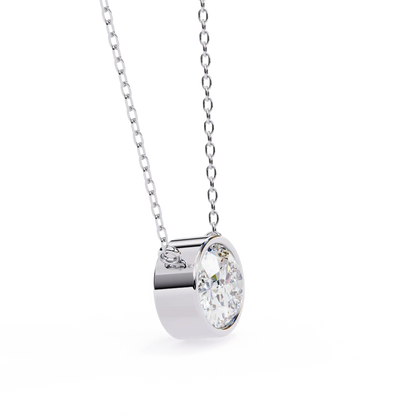 Solitaire Oval Diamond Pendant