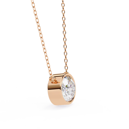 Solitaire Oval Diamond Pendant