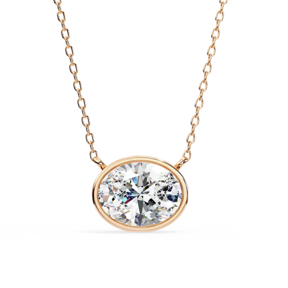 Solitaire Oval Diamond Pendant