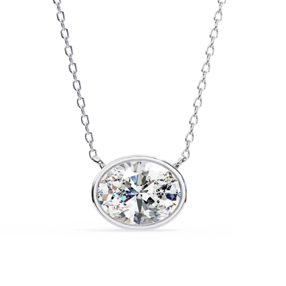 Solitaire Oval Diamond Pendant