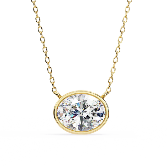 Solitaire Oval Diamond Pendant