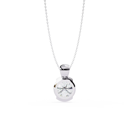 Half Bezel Diamond Pendant