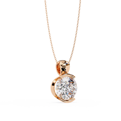 Half Bezel Diamond Pendant