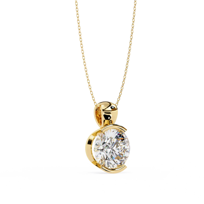 Half Bezel Diamond Pendant