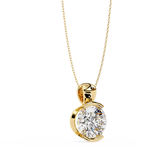 Half Bezel Diamond Pendant