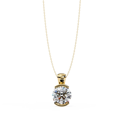 Half Bezel Diamond Pendant