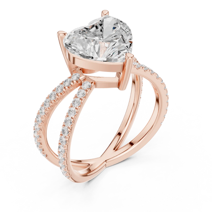 Open Heart Weave Diamond Ring