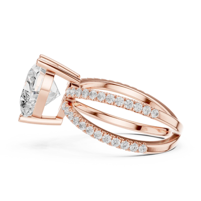 Open Heart Weave Diamond Ring