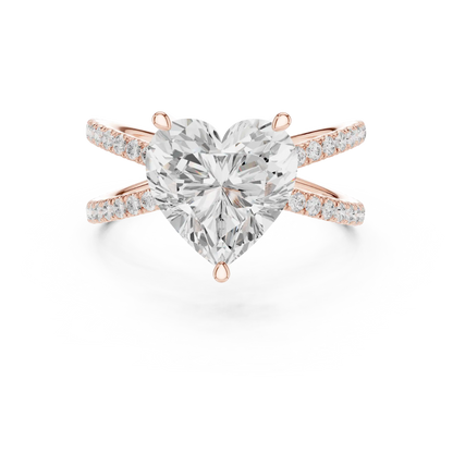 Open Heart Weave Diamond Ring