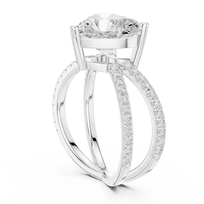 Open Heart Weave Diamond Ring