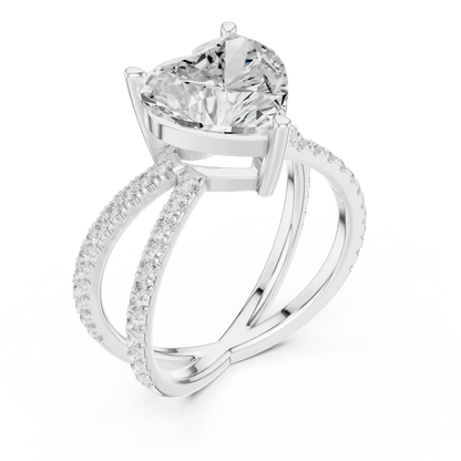 Open Heart Weave Diamond Ring