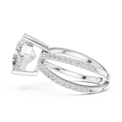 Open Heart Weave Diamond Ring