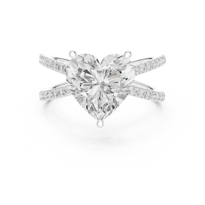 Open Heart Weave Diamond Ring