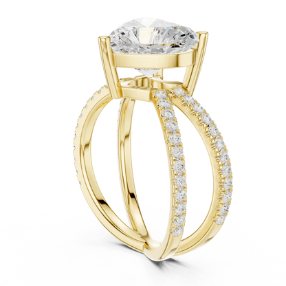 Open Heart Weave Diamond Ring
