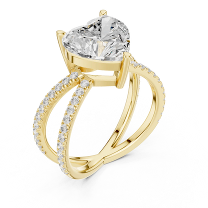 Open Heart Weave Diamond Ring
