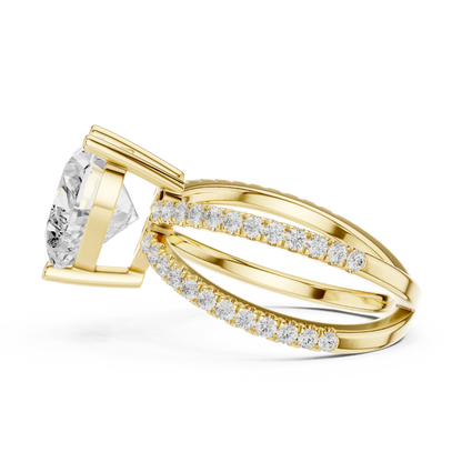 Open Heart Weave Diamond Ring