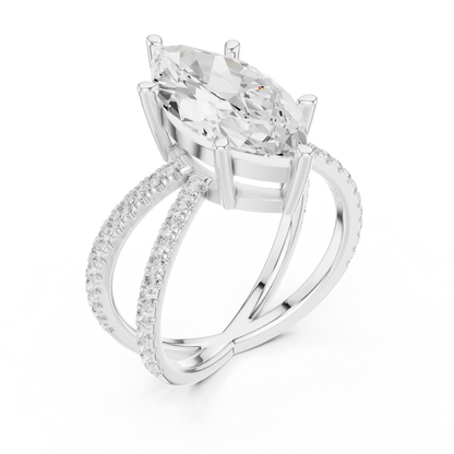 Marquessina Split Diamond Ring