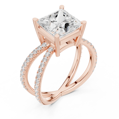Open Rails Diamond Ring