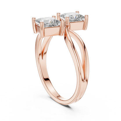 Crossover Twin Diamond Ring